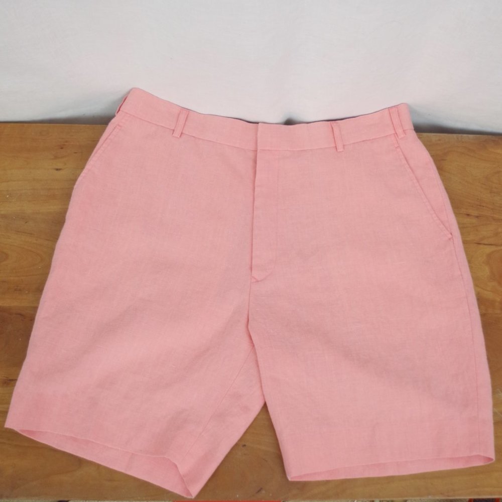 Men's Smith's Of Bermuda Linen Blend Pink Shorts